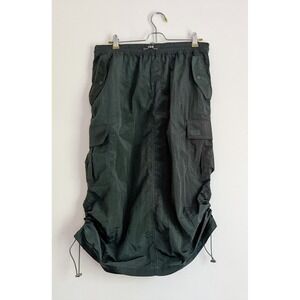 UGG Green Nylon Brynley Cargo Midi Skirt Gorpcore Y2K Streetwear Drawstring, Med